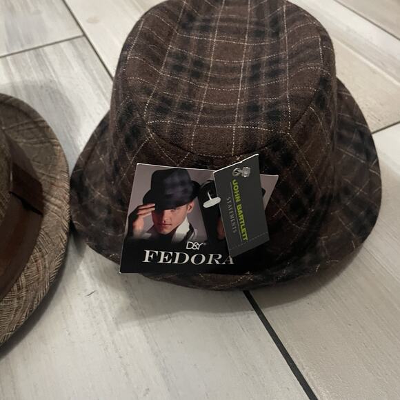 Lot of 2 John Bartlett Fedora Men’s bucket hat Color Brown One Size NWT - Picture 2 of 13